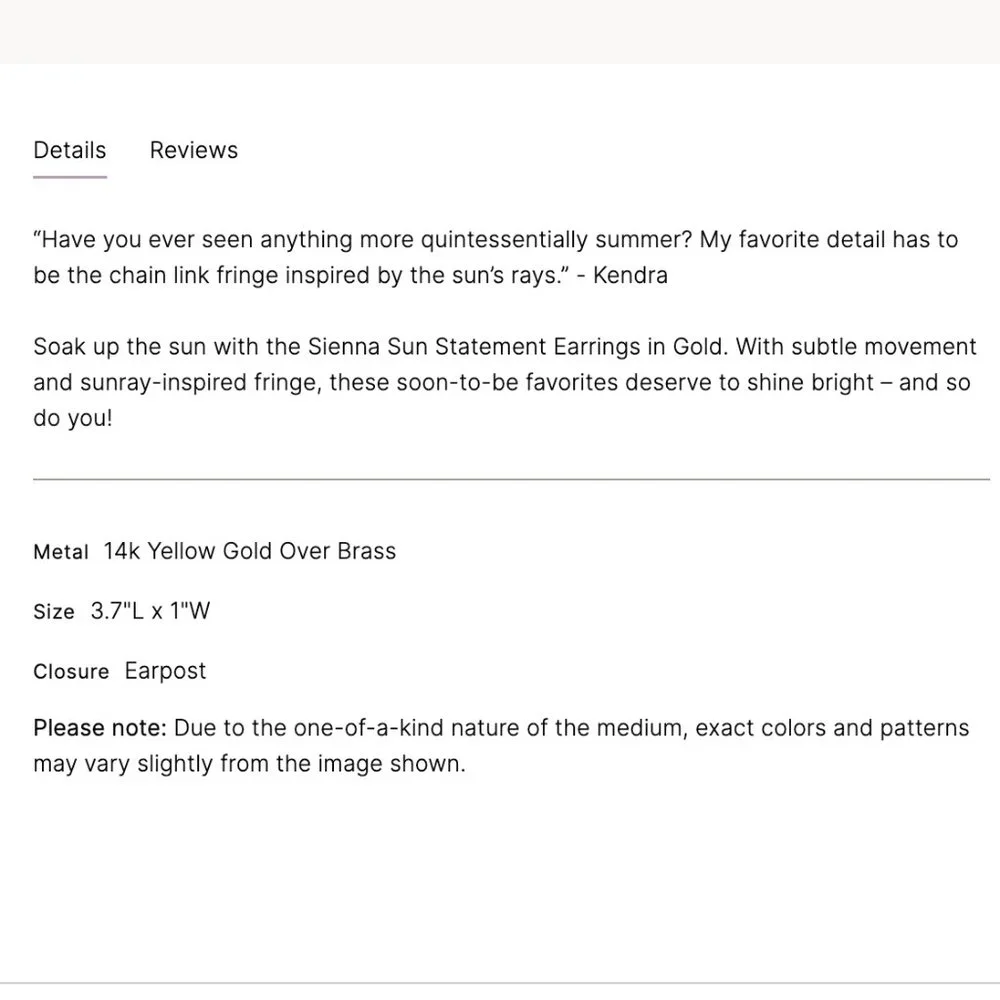 NWT Kendra Scott 14K Gold Plated Sun Earrings with Chain Tassles - Picture 14 of 14